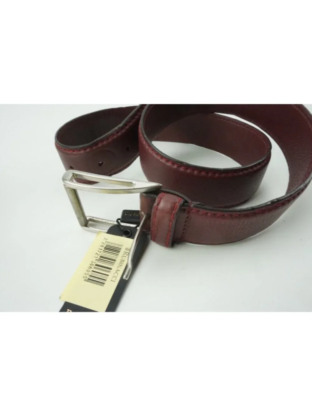 Rubinacci Maroon Leather Made in Italy Sz 85 BRAND NEW